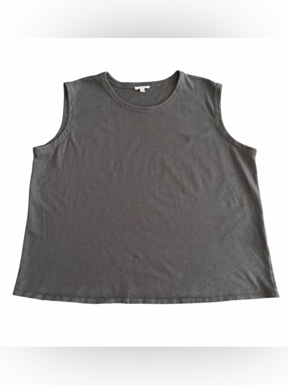 Eileen Fisher 2X Organic Cotton Charcoal Gray Tank Top Minimalist - Picture 2 of 8